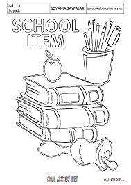 okul-öğeleri boyama sayfaları